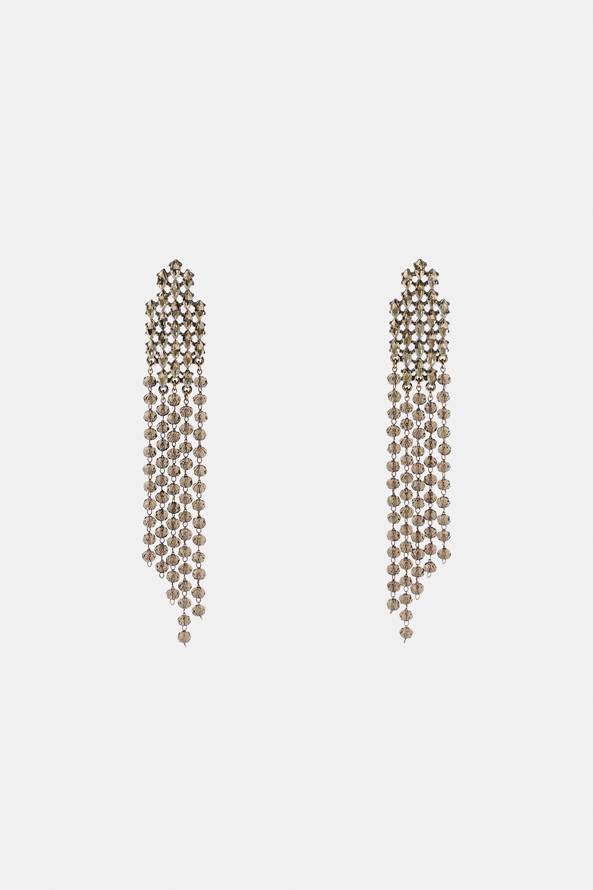 RHINESTONE FRINGE EARRINGS